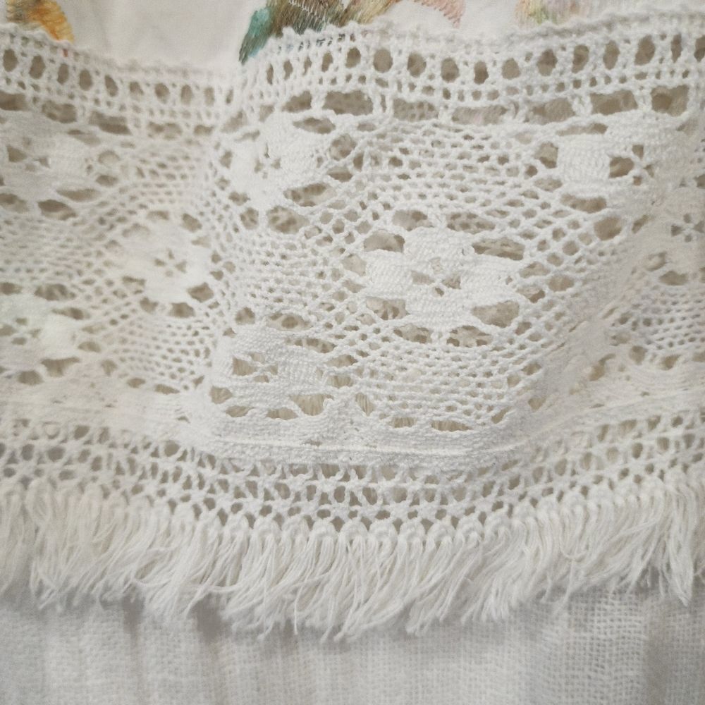 B.N.C.I Off Shoulder Multi Colored Embroidered Floral With Lace Top - Picture 7 of 11